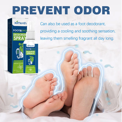 Ximonth Foot Deodorant Spray Relieve Foot Sweat Eliminate Foot Odors Soothing Itching Lasting Fragrance Foot Deodorant Spray