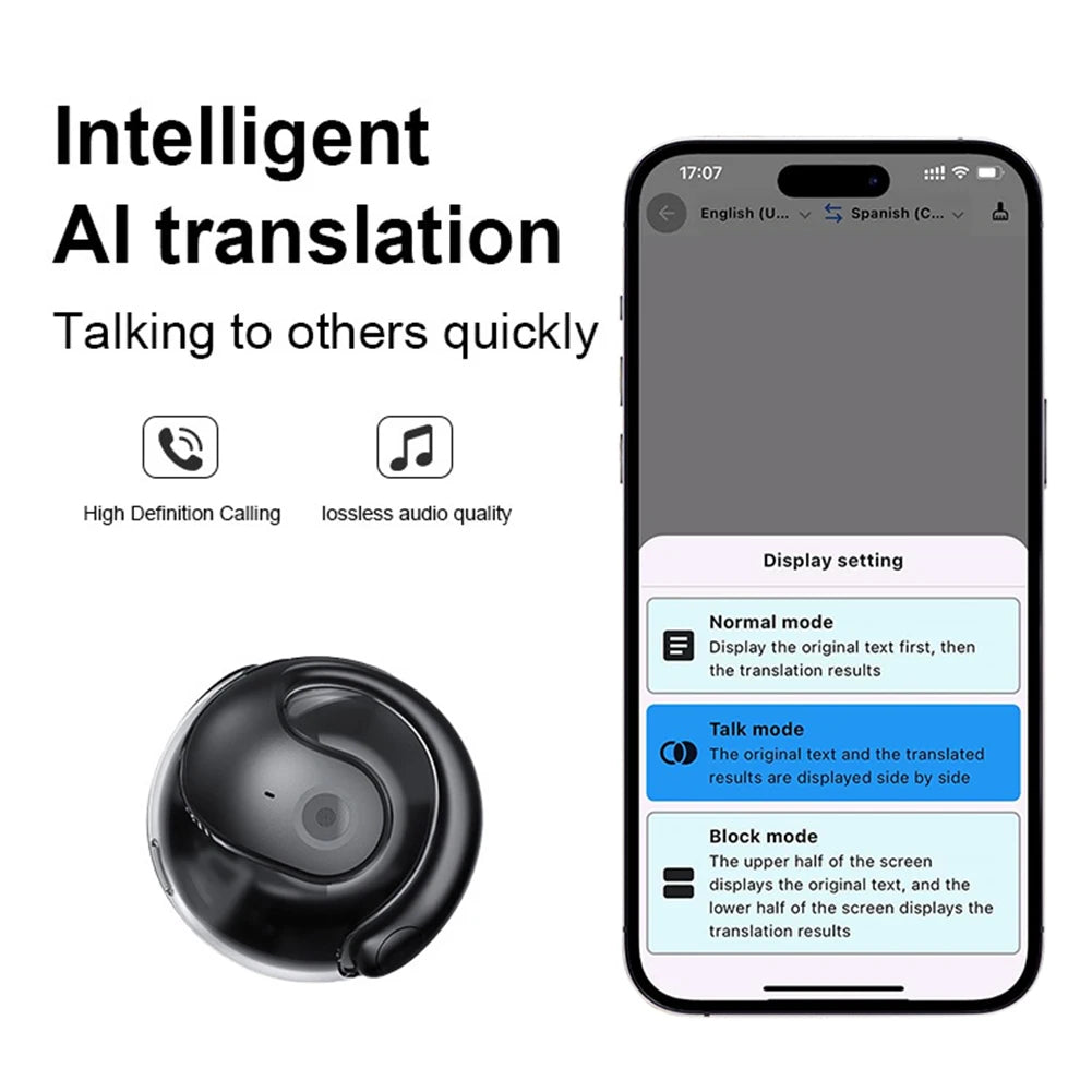 2/1PCS Bluetooth Earphones 144 Languages Real-Time Translation Earbuds Wireless Translators Headphones With Type-C Charging Case