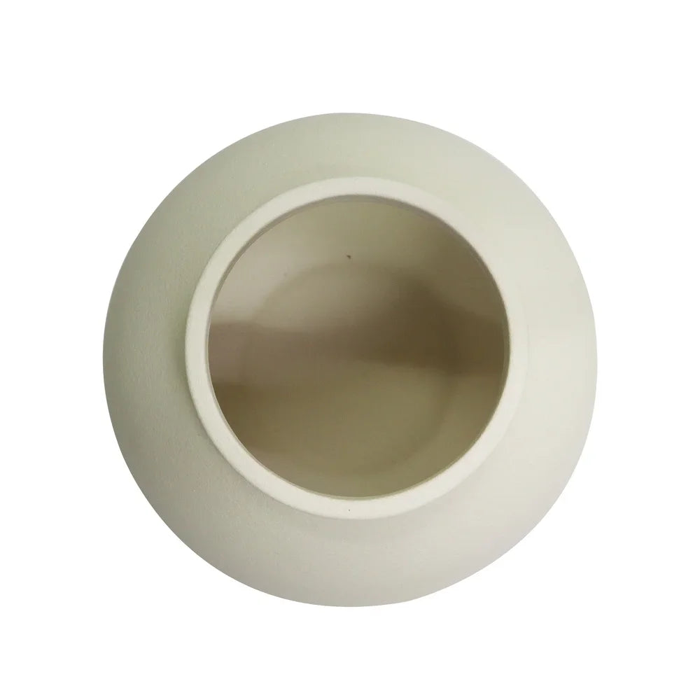 Matte Ceramic Round Vase Decorative Home Décor Soft Minimalist Design Indoor Floral Display 6.69 inch Elegant Centerpiece