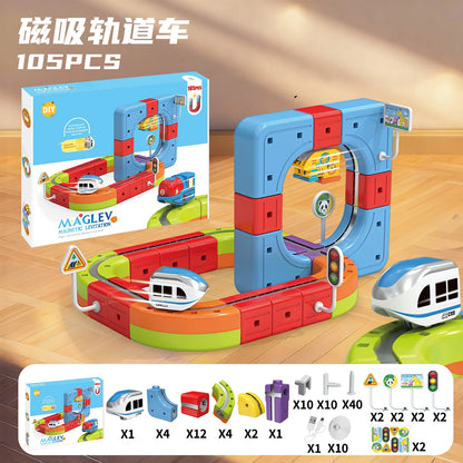 Sell Well Children'S Anti-Gravity Magnetic Attraction Track Train Changeable Magnetic Magic Rail Car Electric Train Toy
