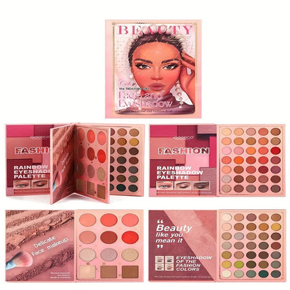 82 Colors Eyeshadow Palette Matte Shimmer Glitter Waterproof Blendable Pigment Makeup Set for Cosplay Party Festival Eye Makeup