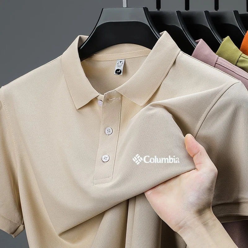 2026 new model men's golf short sleeves polo shirt lapel letter printing ventilate t-shirt business leisure exercise men's wear