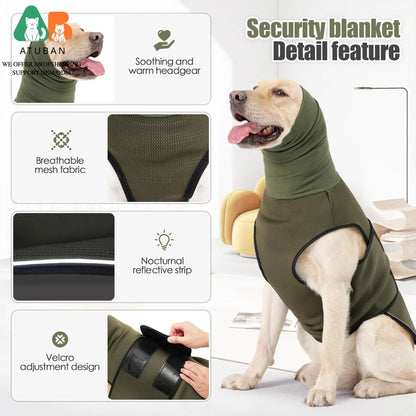 ATUBAN Dog Anxiety Vest Coat,Vet Visits and Separation-Keep Pet Calm,Dog Jacket for Thunder,Anti Anxiety Vest for Dogs and Cat
