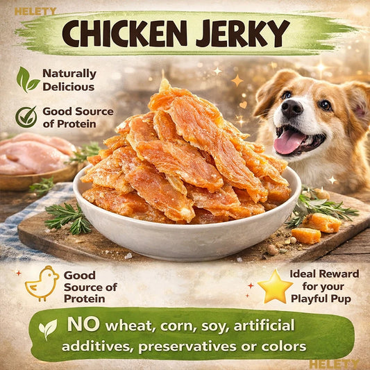 7 Ounces Chicken Jerky Dog Treats Made with 100% Real Chicken Breast Healthy Easily Digestible Long-Lasting High Protein Snack