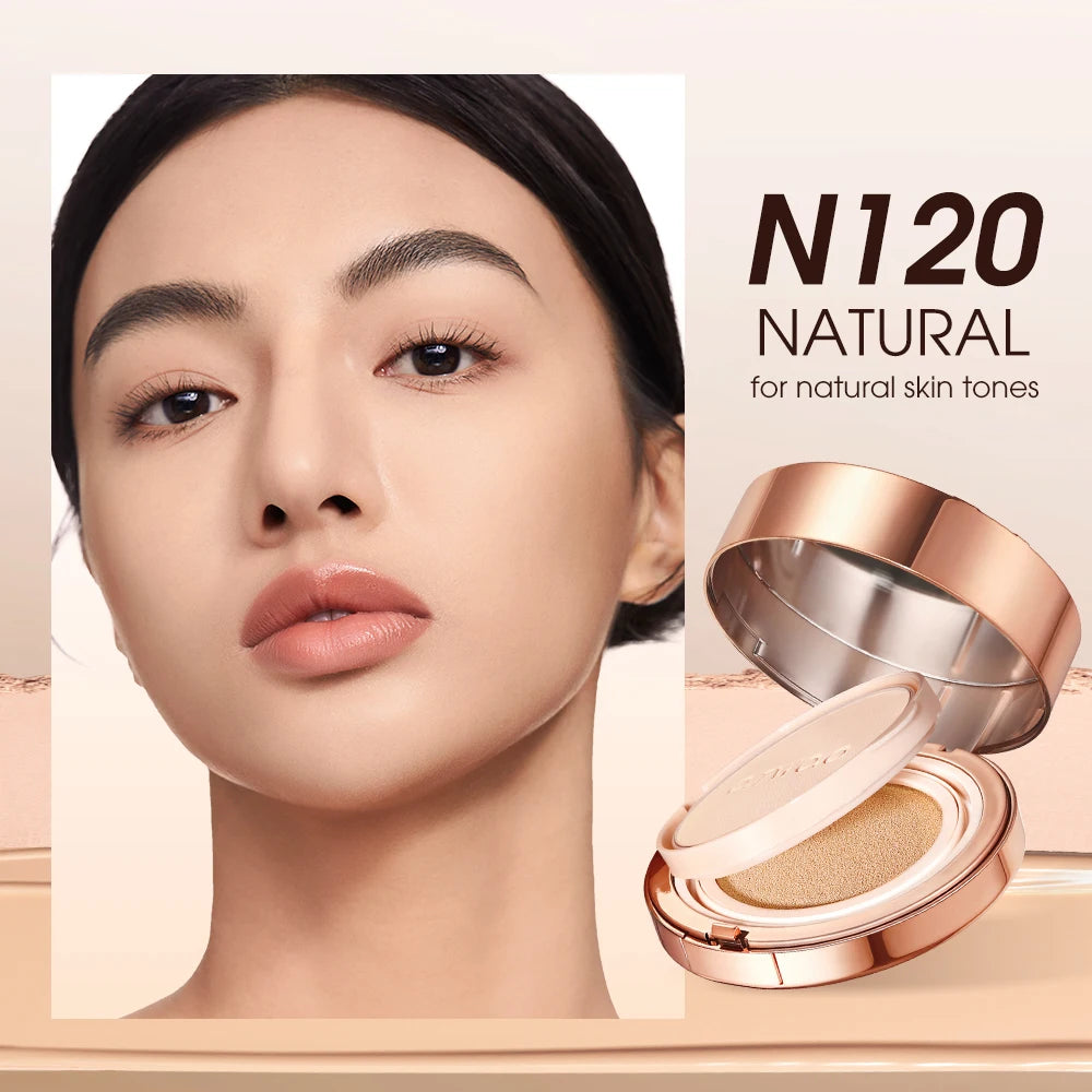 24H Long Lasting Air Cushion Cream Powder Oil Control Matte Soft Focus Concealer Pressed Makeup Foundation For Face