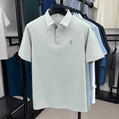 New Men's Short sleeved Printed Polo Shirt Summer Luxury Brand Fashion Business Cool Anti wrinkle Lapel T-shirt Top Men's Wear