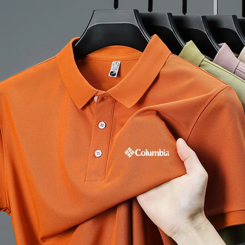 2026 new model men's golf short sleeves polo shirt lapel letter printing ventilate t-shirt business leisure exercise men's wear