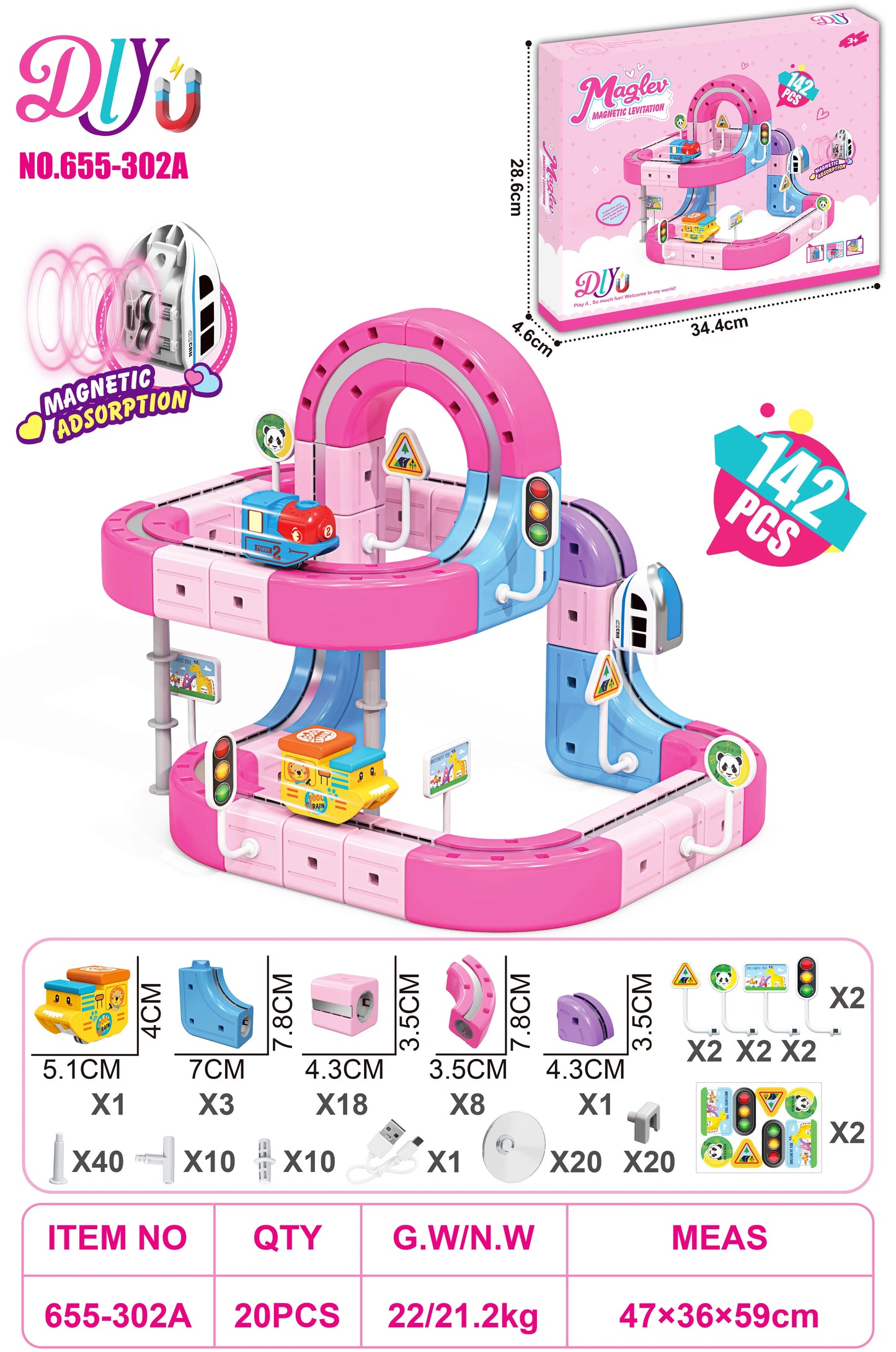 Sell Well Children'S Anti-Gravity Magnetic Attraction Track Train Changeable Magnetic Magic Rail Car Electric Train Toy
