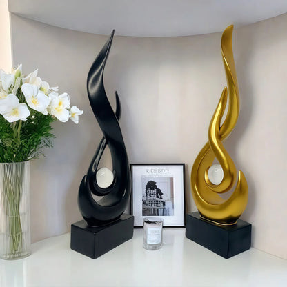 Luxury Flame Pearl Statue Office Living RoomTV Cabinet Wine Cabinet Sculpture Desk Ornament Study Office Home Interior Decor