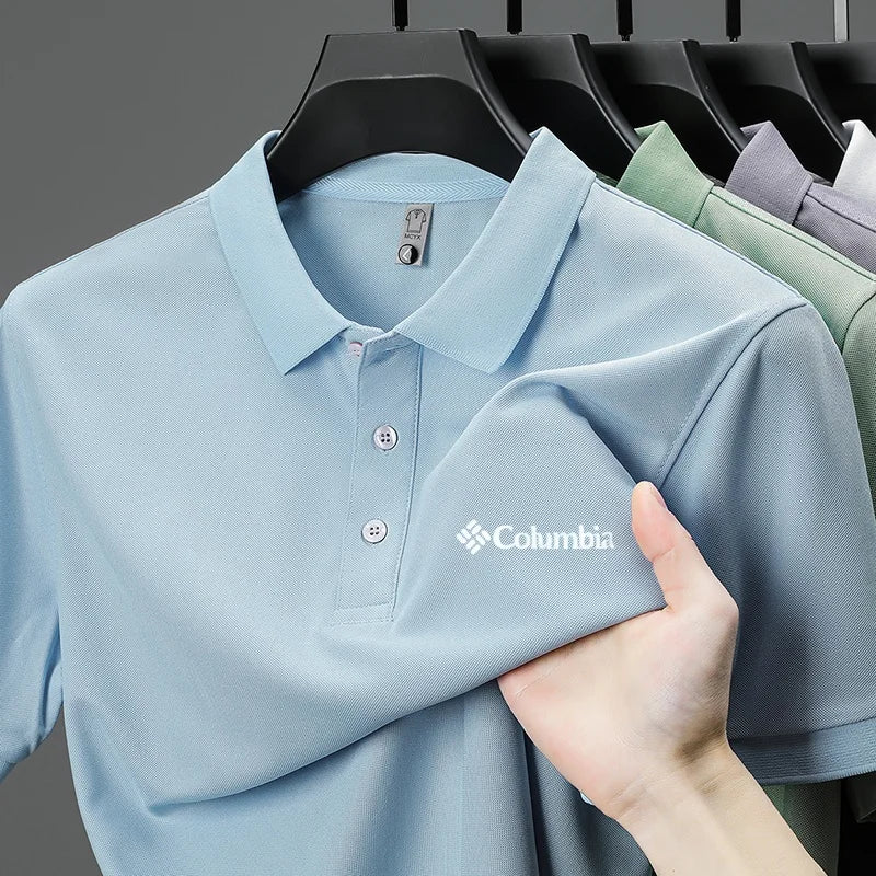 2026 new model men's golf short sleeves polo shirt lapel letter printing ventilate t-shirt business leisure exercise men's wear