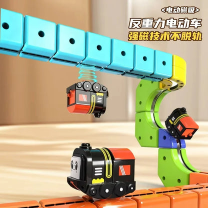 Sell Well Children'S Anti-Gravity Magnetic Attraction Track Train Changeable Magnetic Magic Rail Car Electric Train Toy