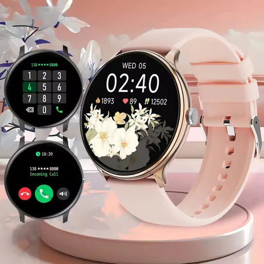 2025 New Women SmartWatch Bluetooth Call Lady Watches Sports Waterproof Heart Rate Sleep Monitor Smart Watch Women Present Gifts