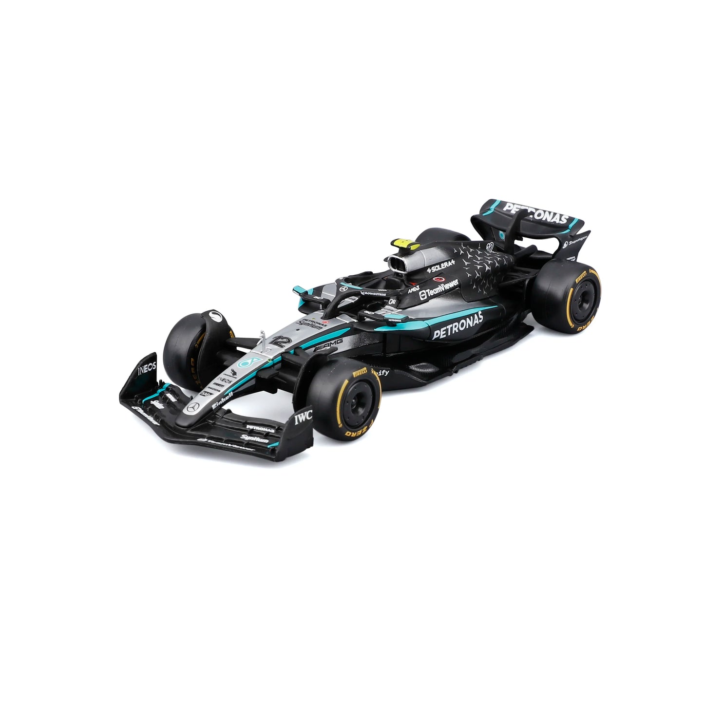 Bburago 1:43 New F1 Mercedes-AMG 2025 W16 #63 George Russell #12 Kimi Antonelli Alloy Car Die Cast Model Toy Collectible
