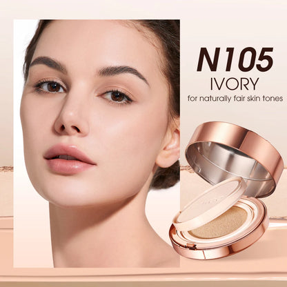 24H Long Lasting Air Cushion Cream Powder Oil Control Matte Soft Focus Concealer Pressed Makeup Foundation For Face