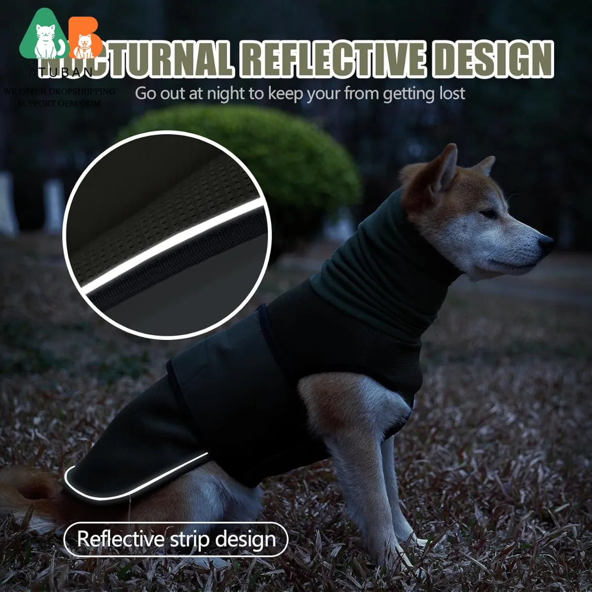 ATUBAN Dog Anxiety Vest Coat,Vet Visits and Separation-Keep Pet Calm,Dog Jacket for Thunder,Anti Anxiety Vest for Dogs and Cat