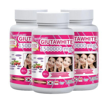 Gluta White 1500000mg. Collagen Stimulator Healthy Blood Circulation - Glutathione Skin Whitening Formula - 30 Softgel Capsules