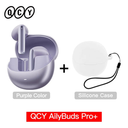QCY AilyBuds Pro+ Wireless Earbuds Adaptive ANC Bluetooth 5.3 Earphones LDAC Hi-Res Audio Multipoint Connection IPX5 Headphones