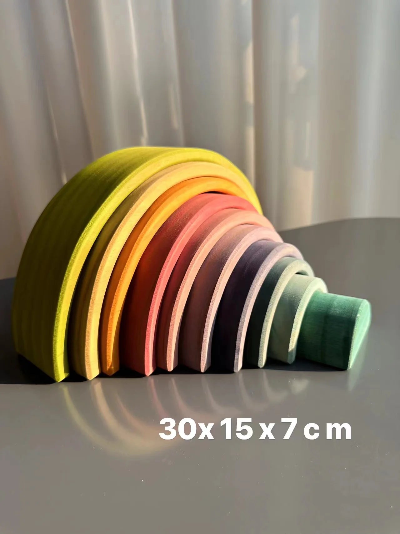 High Quality Wooden Toys Pastel Basswood Rainbow Stacking Blocks Pine Building Semi Sorting Peg Dolls Balls for Kids Play