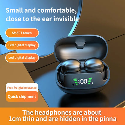 Mini Wireless TWS Bluetooth 5.3 Headsets Invisible Earphones With Mic HiFi Music Earbuds Mobile Phone Universal Headphones