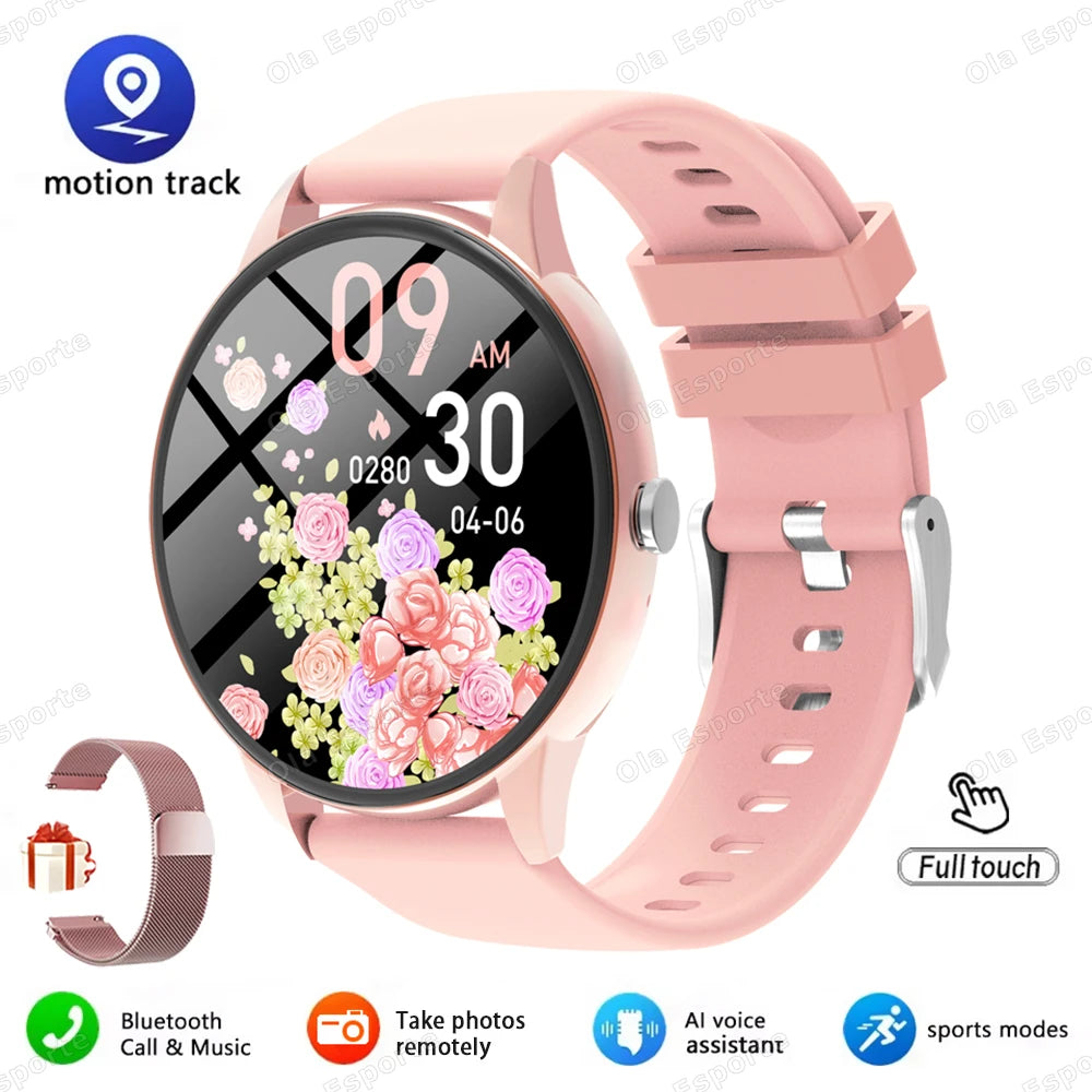 2025 New Women SmartWatch Bluetooth Call Lady Watches Sports Waterproof Heart Rate Sleep Monitor Smart Watch Women Present Gifts