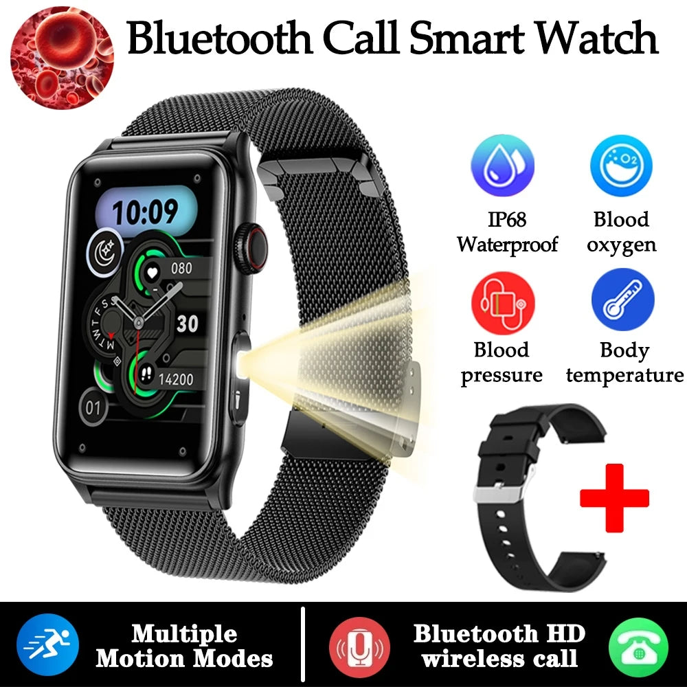 2025 New Nursing Grade Smart Watch Women Blood Pressure Temperature Monitoring Bluetooth Call Smartwatch Men For Android iOS