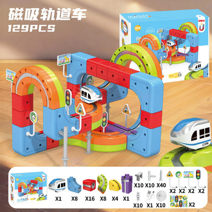 Sell Well Children'S Anti-Gravity Magnetic Attraction Track Train Changeable Magnetic Magic Rail Car Electric Train Toy