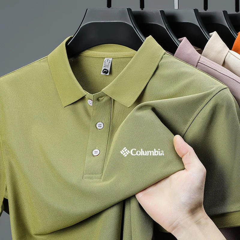 2026 new model men's golf short sleeves polo shirt lapel letter printing ventilate t-shirt business leisure exercise men's wear