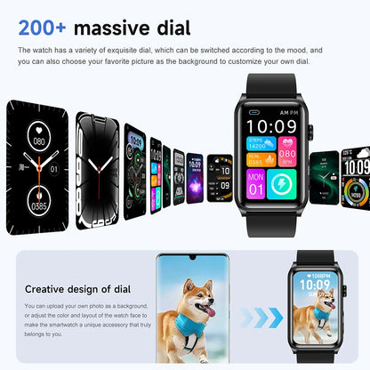2025 New Nursing Grade Smart Watch Women Blood Pressure Temperature Monitoring Bluetooth Call Smartwatch Men For Android iOS