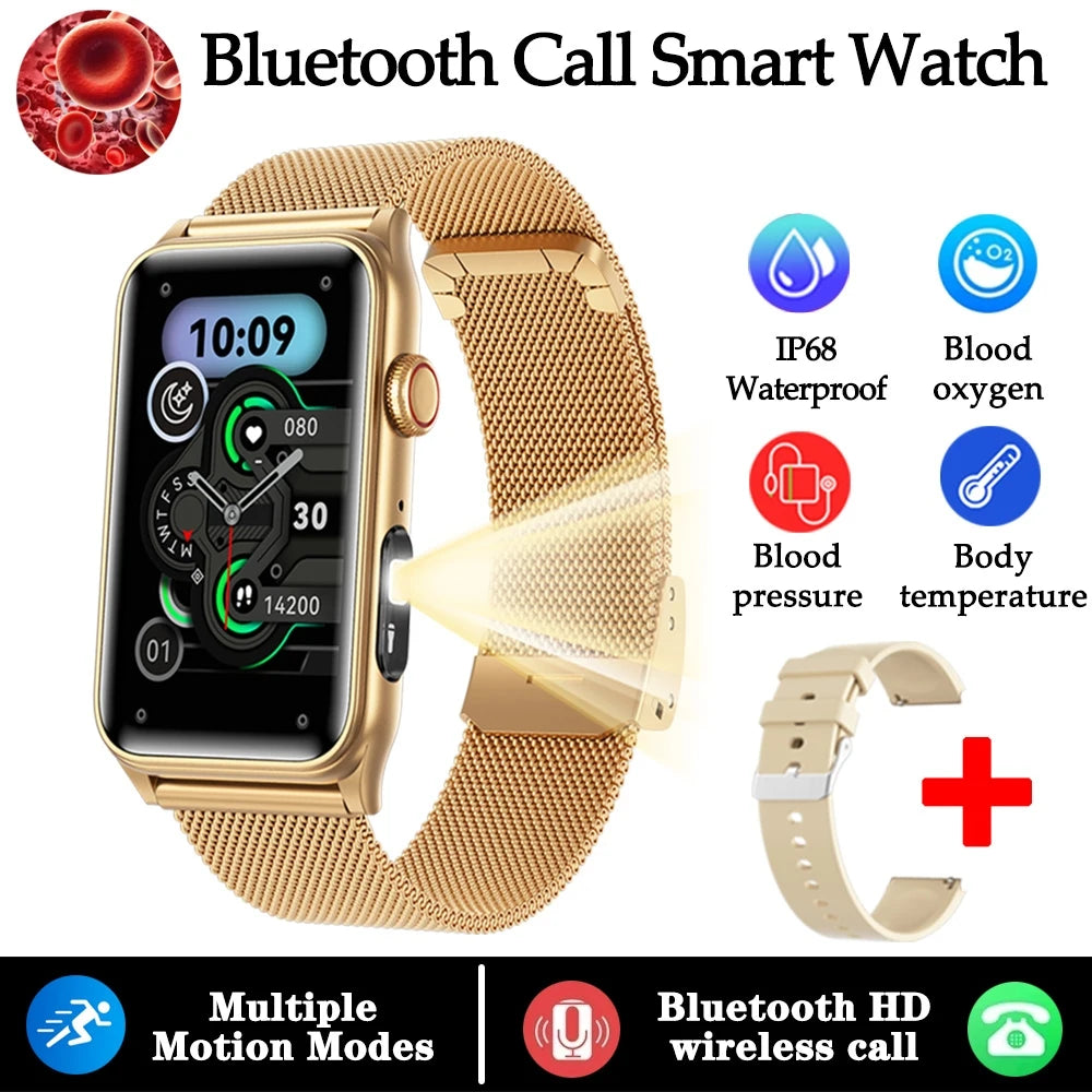 2025 New Nursing Grade Smart Watch Women Blood Pressure Temperature Monitoring Bluetooth Call Smartwatch Men For Android iOS