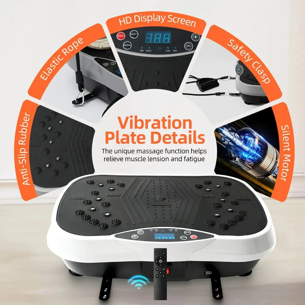Full Body Vibration Massager Machine, Shaking Plate Trainer for Home Fitness, Fat Burning, Waist Twisting & Muscle Massage