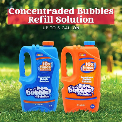 JOYFY 2 Bottles Bubbles Refill Solutions 64 oz (up to 5 Gallon) Concentrated Solution for Bubble Machine Gun Wand Refill Fluid