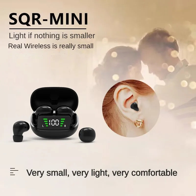 Mini Wireless TWS Bluetooth 5.3 Headsets Invisible Earphones With Mic HiFi Music Earbuds Mobile Phone Universal Headphones