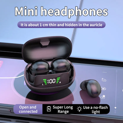 Mini Wireless TWS Bluetooth 5.3 Headsets Invisible Earphones With Mic HiFi Music Earbuds Mobile Phone Universal Headphones
