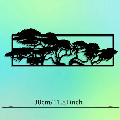 3pcs Black Metal Wall Art Decor Tree Of Life Metal Tree Wall Art Tree Sign Metal Wall Decoration Housewarming Hanging Wall Art
