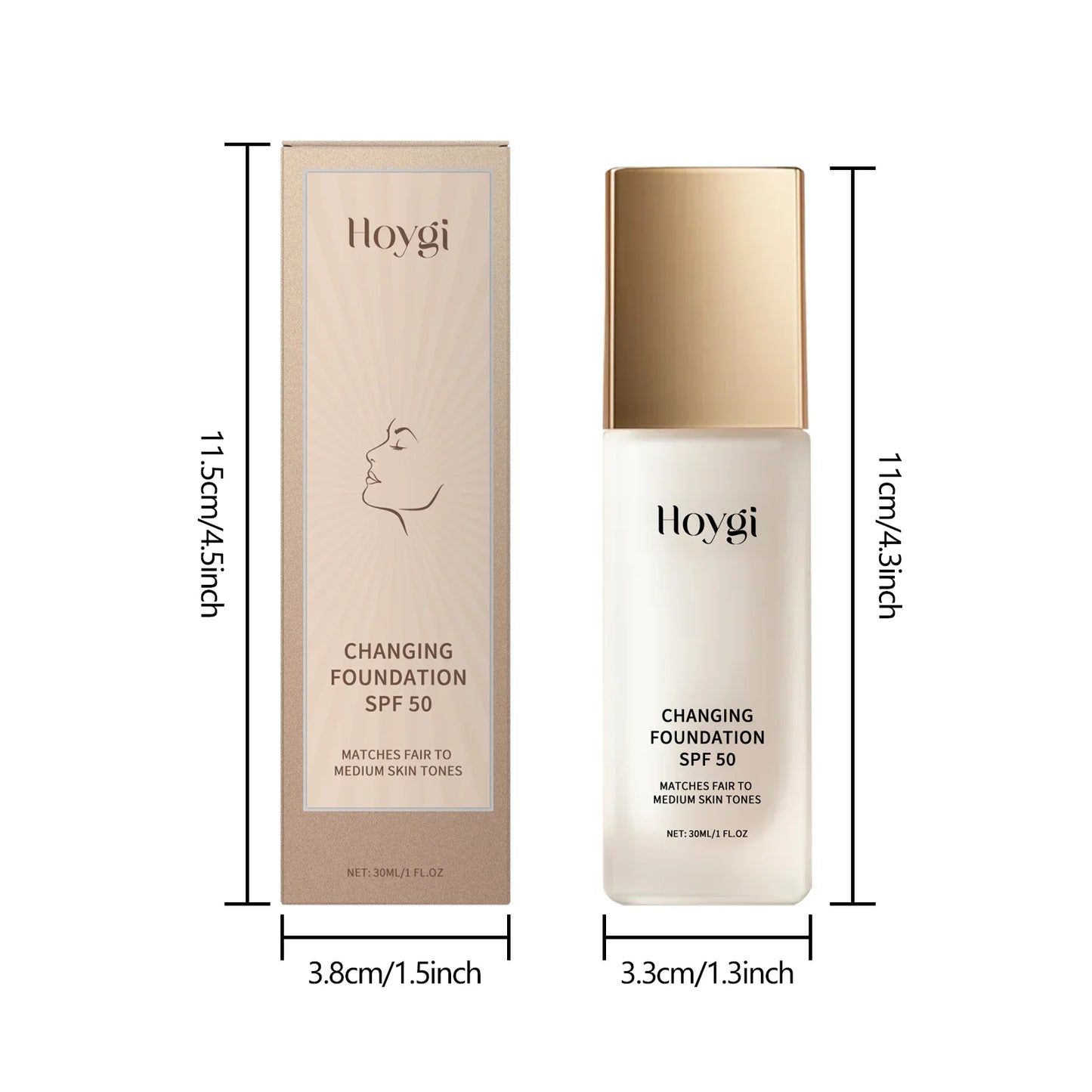 Protective Liquid Concealer Foundation Lightweight Matte Concealer Spf50 Oil Control Natural Coverage Soothing for Oily/Dry Skin