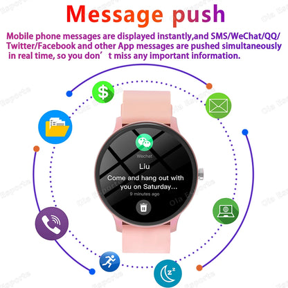 2025 New Women SmartWatch Bluetooth Call Lady Watches Sports Waterproof Heart Rate Sleep Monitor Smart Watch Women Present Gifts