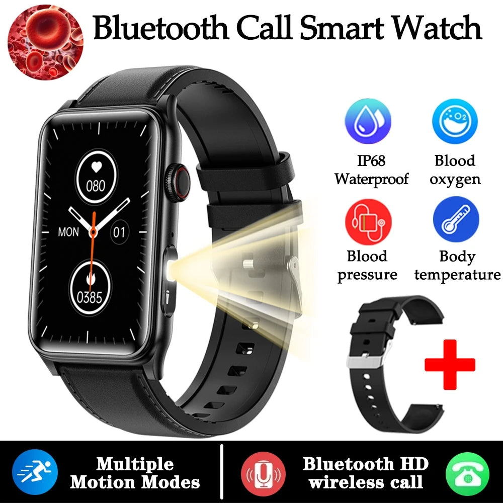 2025 New Nursing Grade Smart Watch Women Blood Pressure Temperature Monitoring Bluetooth Call Smartwatch Men For Android iOS