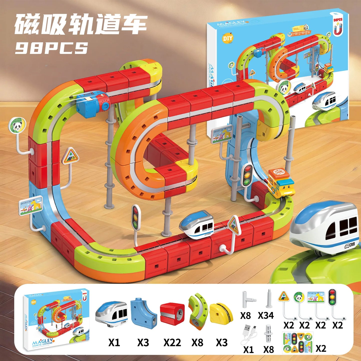 Sell Well Children'S Anti-Gravity Magnetic Attraction Track Train Changeable Magnetic Magic Rail Car Electric Train Toy