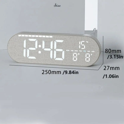Minimalist Design Digital Wall Clock Silent Operation Nordic Style Alarm Clock Temperature Date Display Hanging Mount