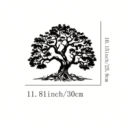 3pcs Black Metal Wall Art Decor Tree Of Life Metal Tree Wall Art Tree Sign Metal Wall Decoration Housewarming Hanging Wall Art