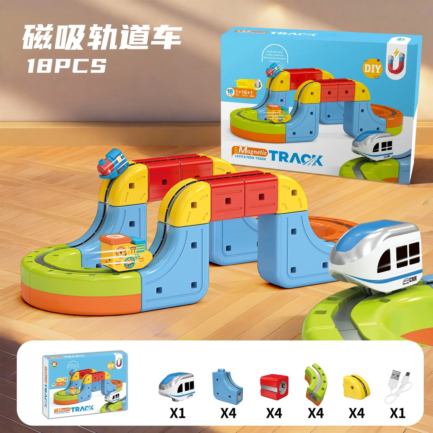 Sell Well Children'S Anti-Gravity Magnetic Attraction Track Train Changeable Magnetic Magic Rail Car Electric Train Toy