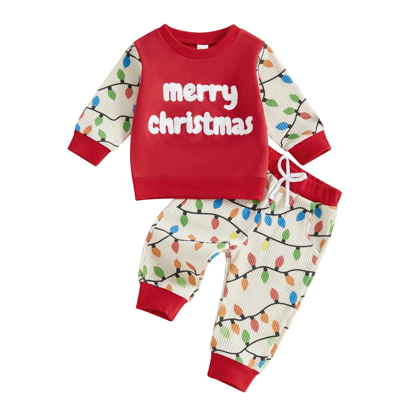 Baby Boy Winter Holiday Outfits Letter Embroidery Sweater Snowflake Print Pants 2 Piece Set for Christmas