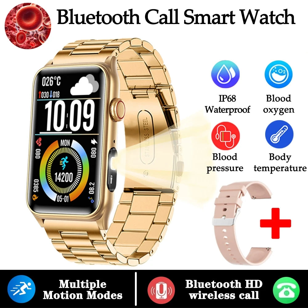 2025 New Nursing Grade Smart Watch Women Blood Pressure Temperature Monitoring Bluetooth Call Smartwatch Men For Android iOS
