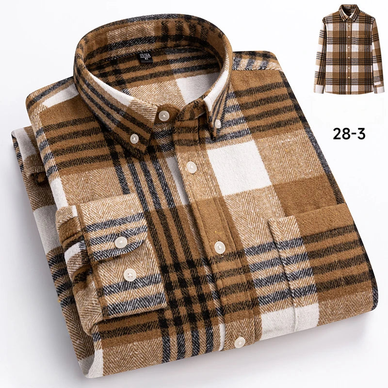 New in shirt plus size 7xl100%cotton long-sleeve shirts for men slim fit casual plain shirt soft keroan designer plaid clotheing
