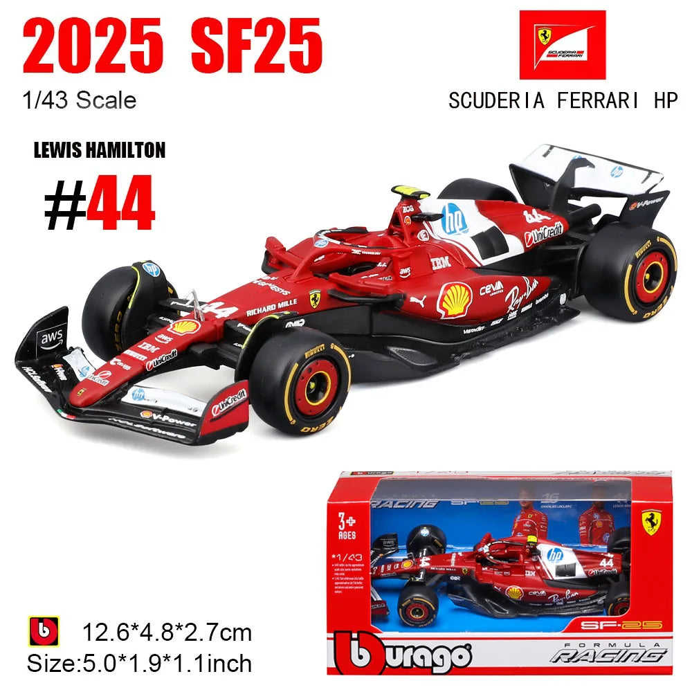 Bburago 1:43 New F1 Mercedes-AMG 2025 W16 #63 George Russell #12 Kimi Antonelli Alloy Car Die Cast Model Toy Collectible