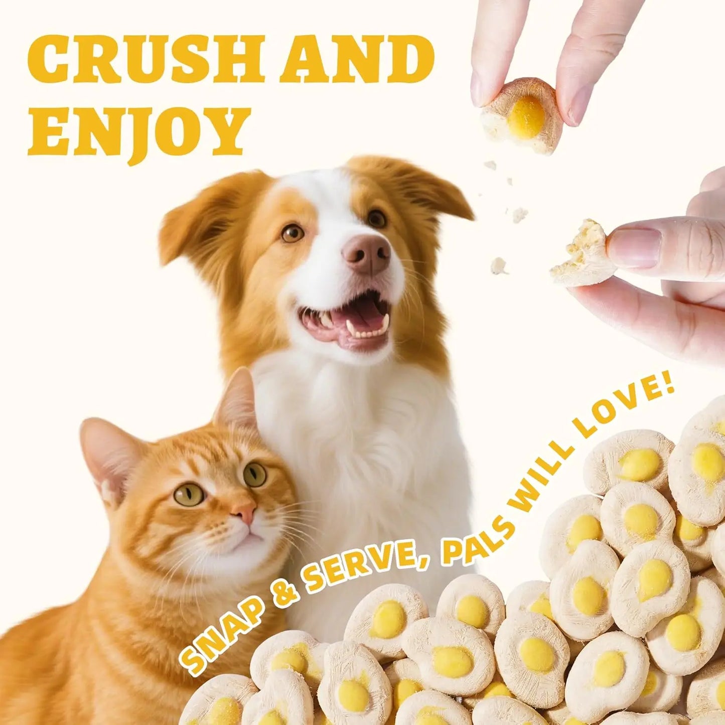 Freeze-Dried Egg & Chicken Pet Treats – 50g, Delicious Taste，Dog and Cat Foods