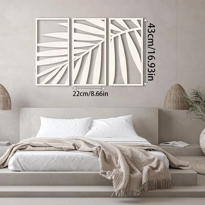 3pcs Wooden wall decoration hollow wooden leaf wall art for kitchen bathroom living room dining room porch wall wood decoration