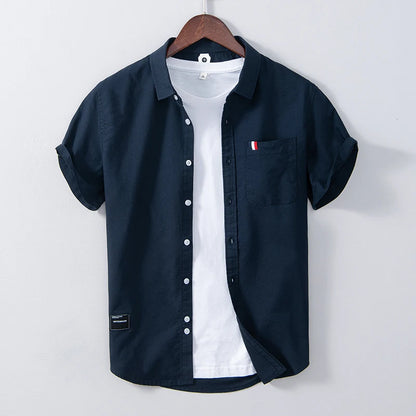 Pure Cotton, Men's Fashion Business Comfortable Slim British Style Youth Solid Color Work Leisure All Breathable Cotton Shirt
