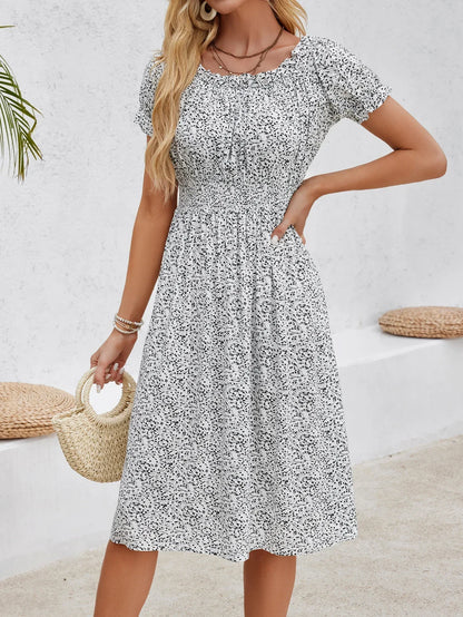 Dresses New Women's Comfortable Casual Floral Dress Short sleeved Round Neck Sexy Bohemian Beach Dress