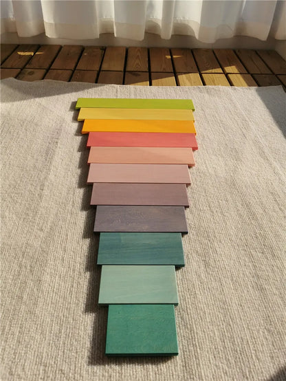 High Quality Wooden Toys Pastel Basswood Rainbow Stacking Blocks Pine Building Semi Sorting Peg Dolls Balls for Kids Play